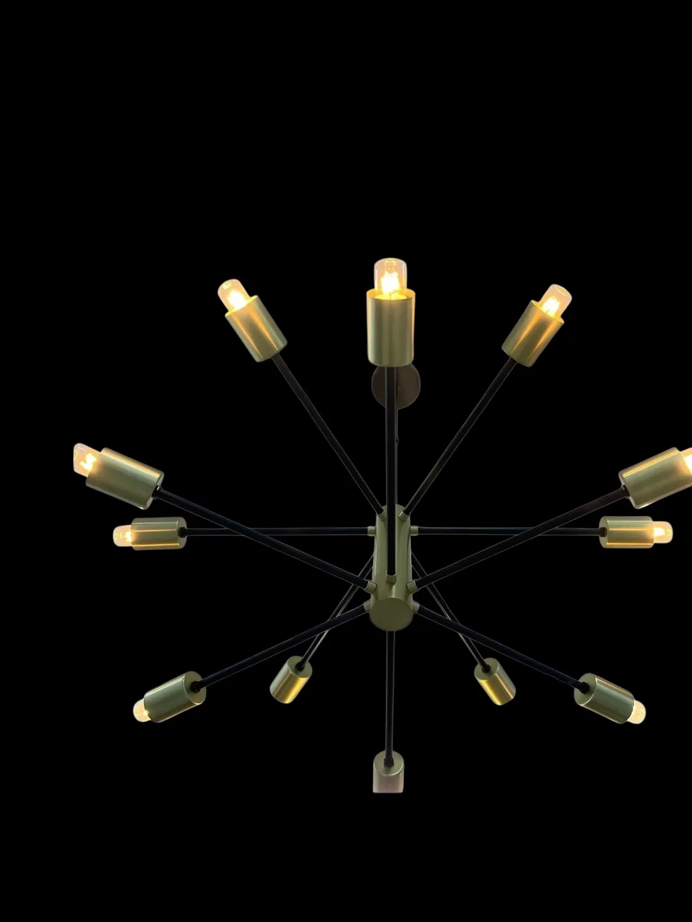 Modern Gold and Black Sputnik Chandelier Ceiling Light